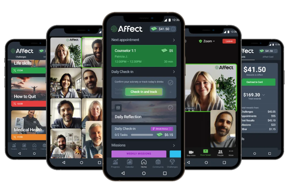 Quit drinking and drugs with Affect's telehealth addiction treatment program