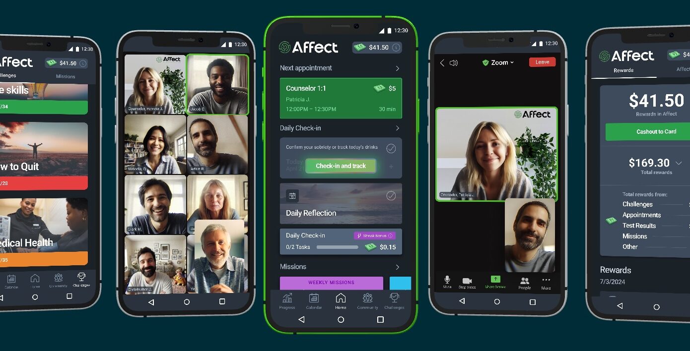 Get addiction treatment online for alcohol and drugs with Affect's sober app and habit tracker